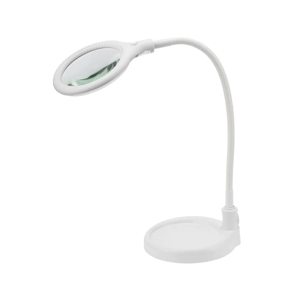 Лупа настольная 3D REXANT с подсветкой 30 LED, подставка+прищепка, белая REXANT 310247
