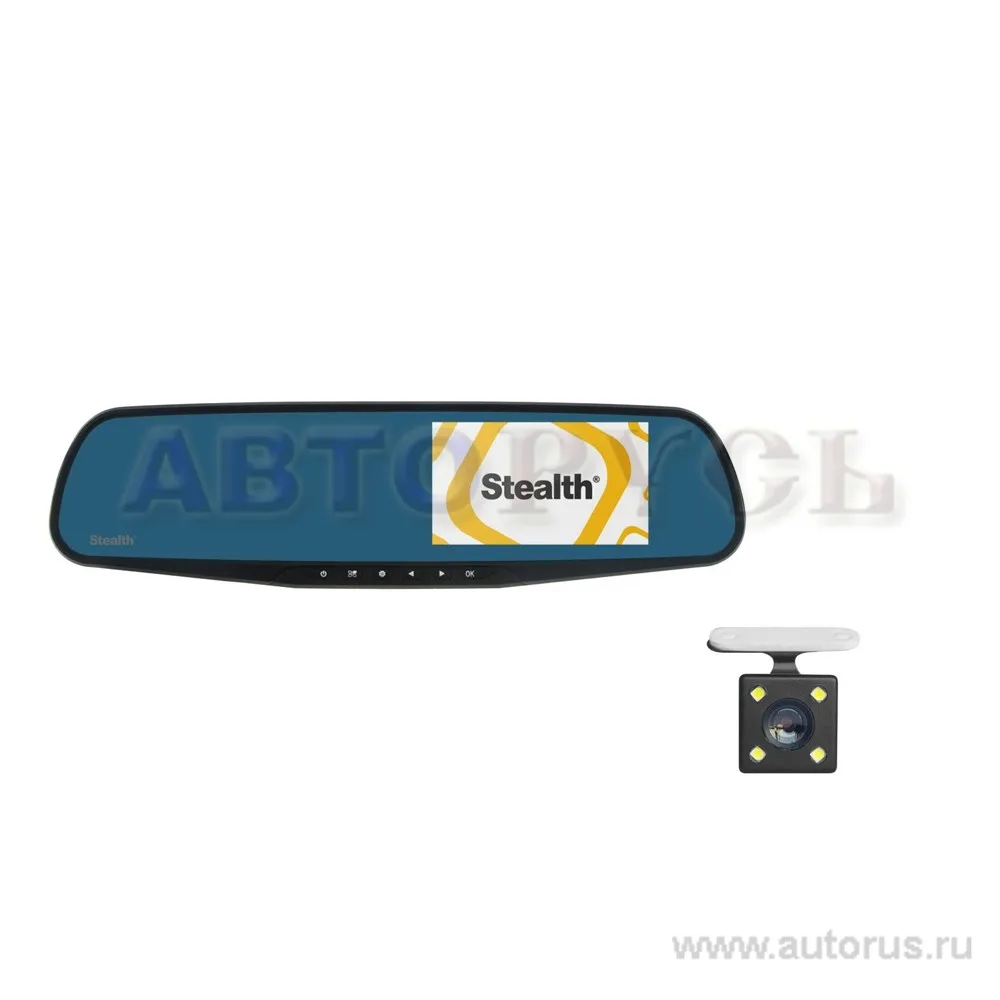 Зеркало с видеорегистратором STEALTH DVR ST-120, HD, монитор 2,7 ,2камеры с функцией парковки