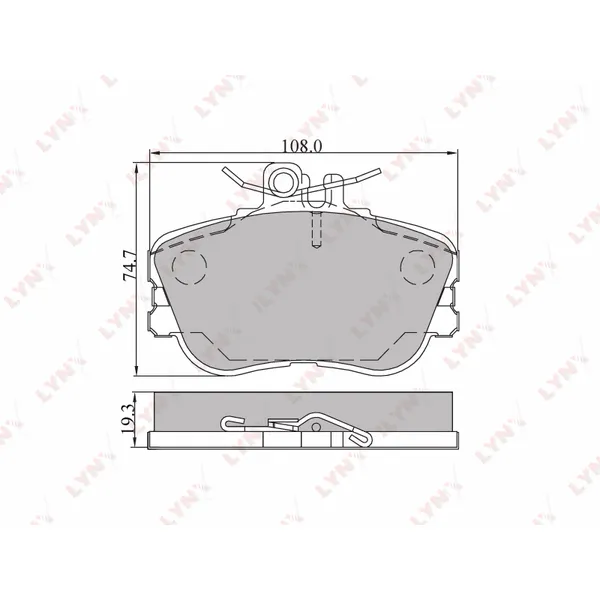 Колодки тормозные передние MERCEDES-BENZ C180-280(W202) 93-00 LYNXauto BD-5303
