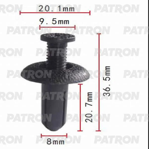 Клипса пластмассовая (комплект 10шт) Acura, Honda, Hyundai, Kia, Lexus, PATRON P37-0023S