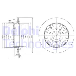 Диск тормозной задний 607 PEUGEOT 607 DELPHI BG3684