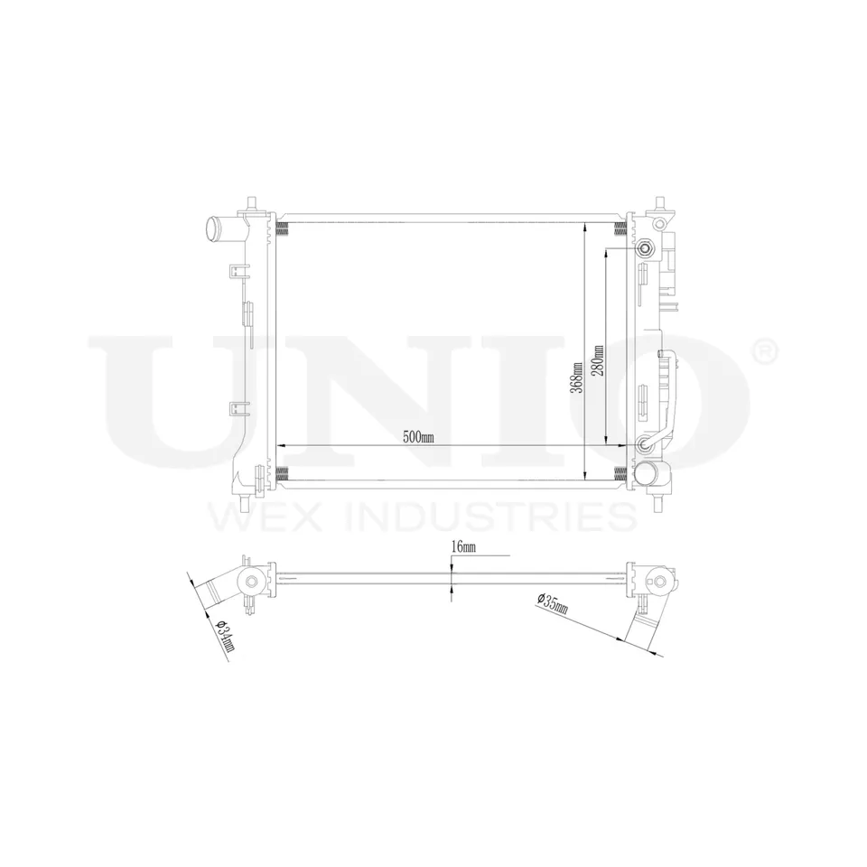 Радиатор охлаждения двигателя UNIO RAD-10055