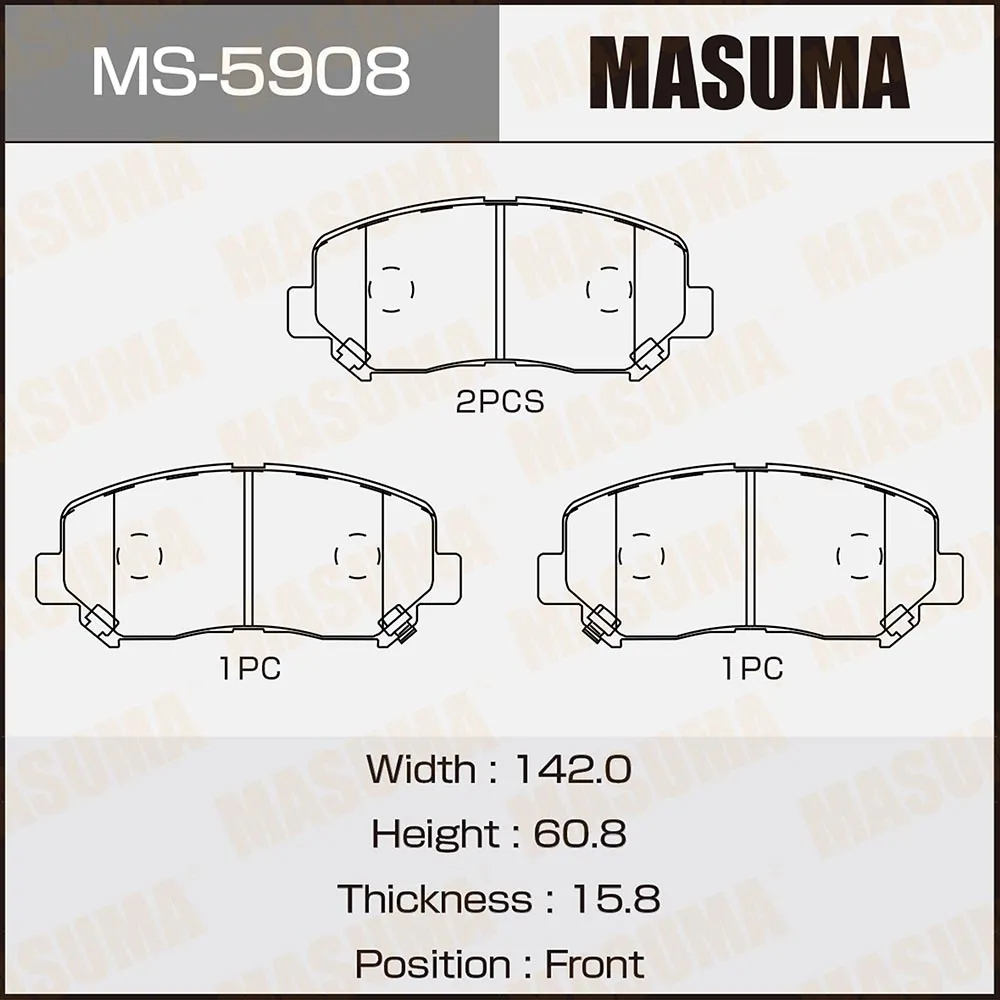 Колодки передние MAZDA CX-5 MASUMA MS-5908