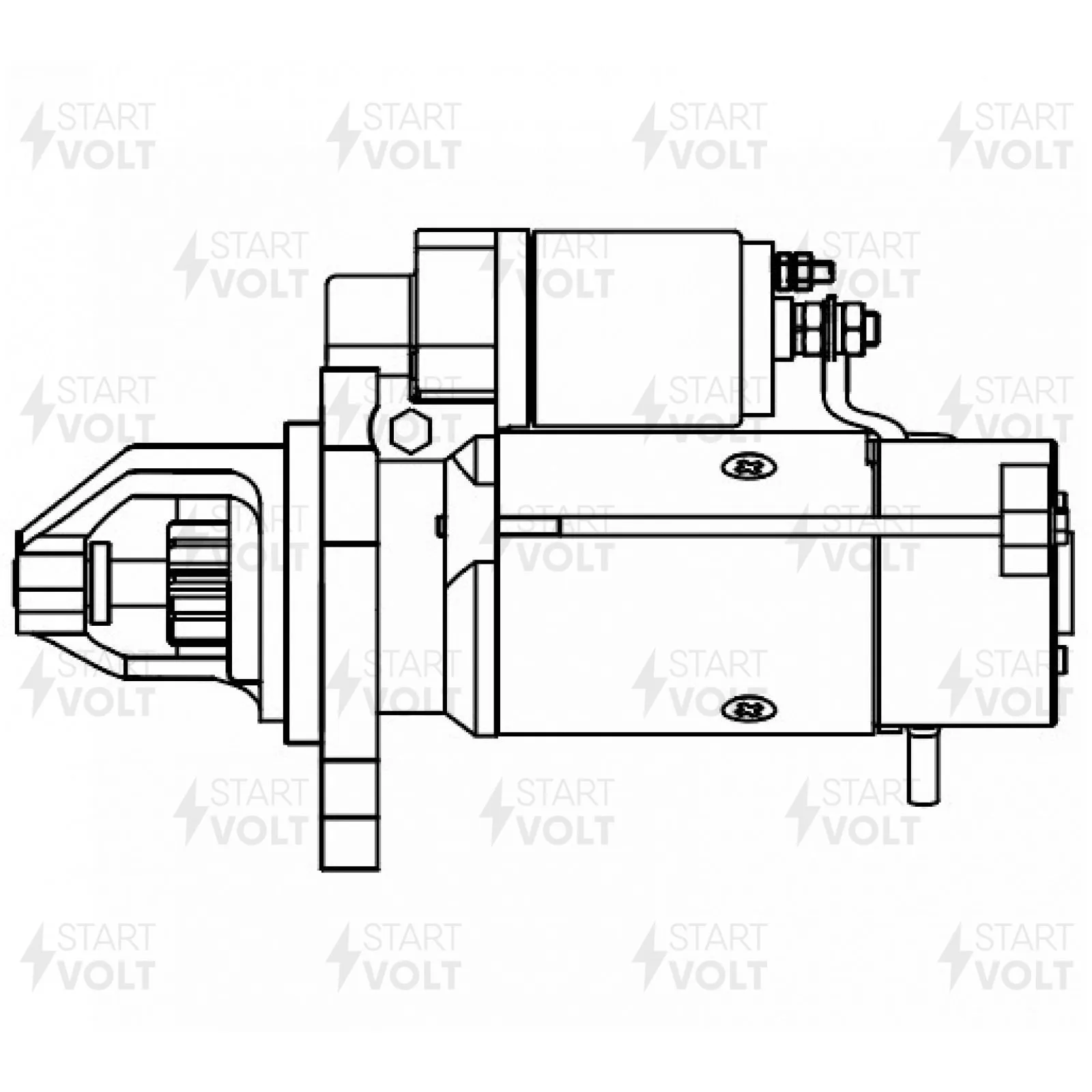 Стартер для а/м КАМАЗ/УРАЛ/ЗИЛ/ЛАЗ/ЛИАЗ с дв. 740/740.30 (тип ISKRA) 24в 6квт STARTVOLT LST 0740X