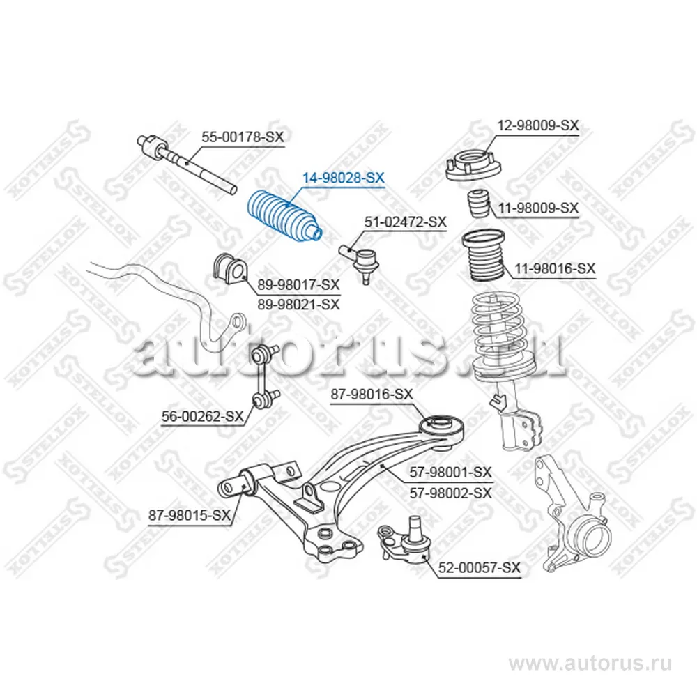 Пыльник рейки рулевой Honda Civic VIII 05> STELLOX 14-98028-SX