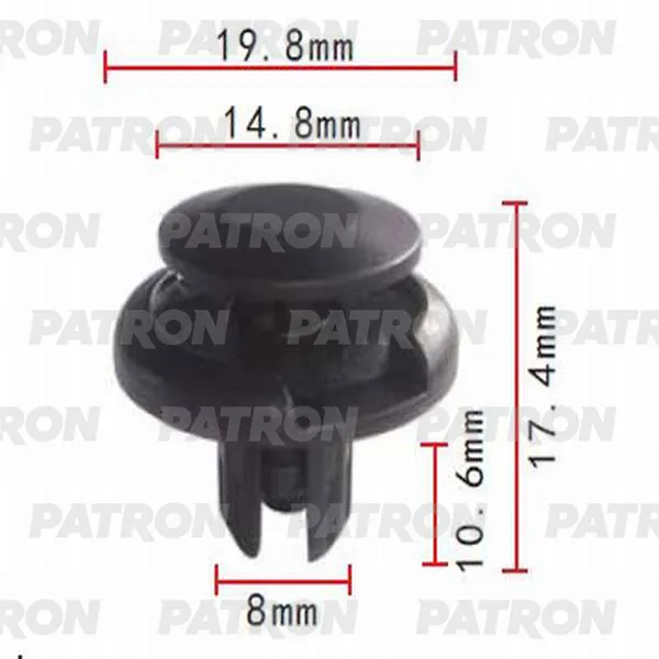 Клипса пластмассовая Acura,Honda,Hyundai,Kia,Mitsubishi применяемость: PATRON P37-0121