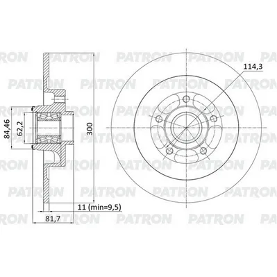 Диск тормозной задний RENAULT LAGUNA III (BT0/1) 07-(+ подш + коль PATRON PBD1424