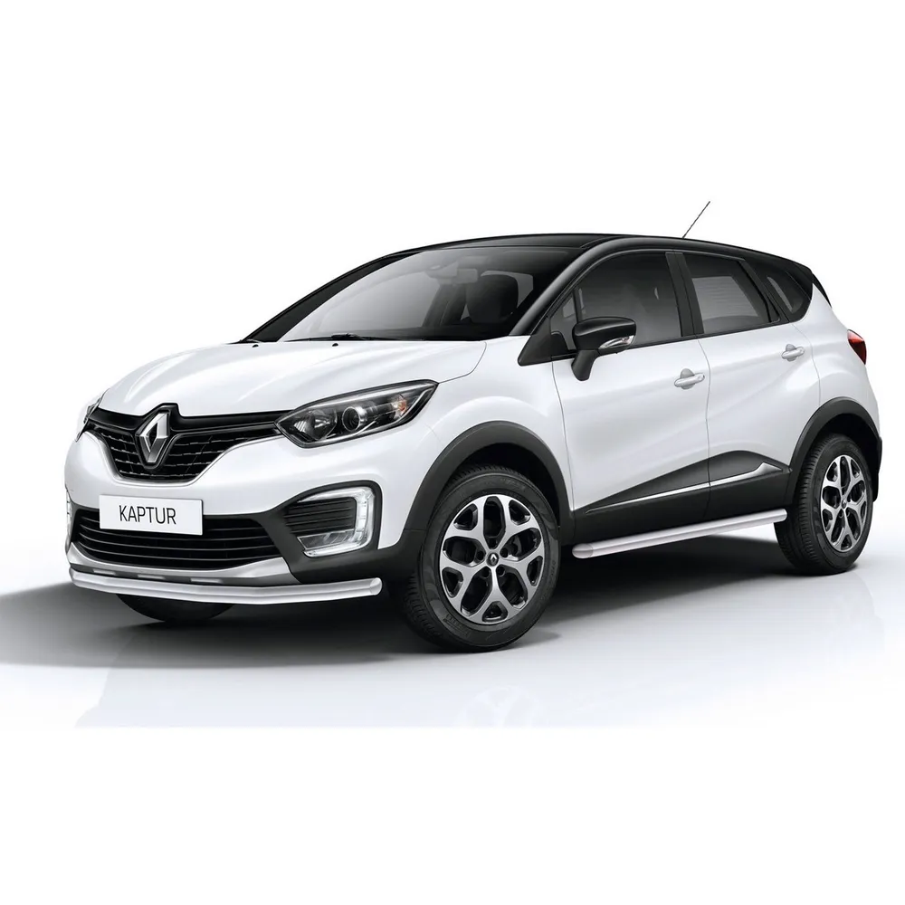 Защита порогов d57 Rival для Renault Kaptur I 2016-2020, нерж. сталь, 2 шт., R.4704.003