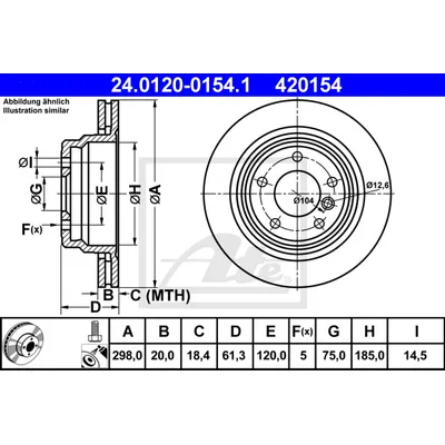 Диск тормозной задний BMW E39 528/535/540 ATE 24.0120-0154.1