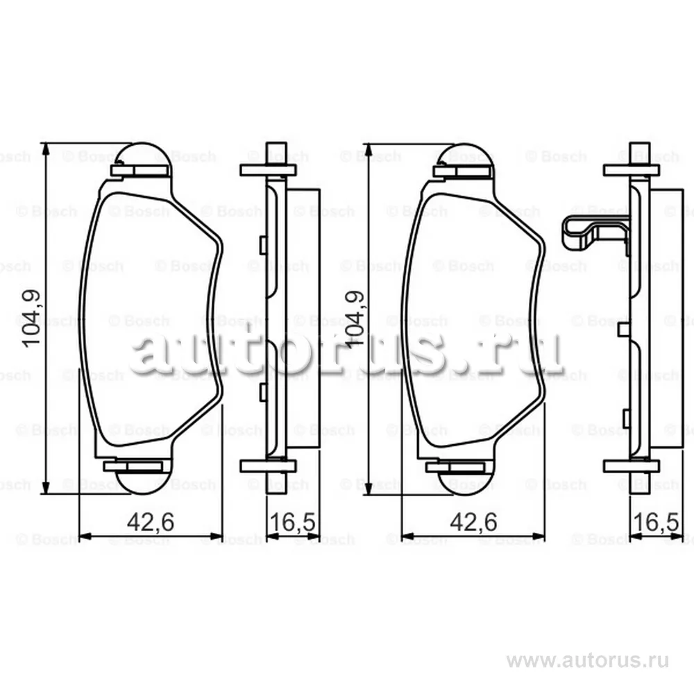 Колодки тормозные OPEL ASTRA G 98/ZAFIRA 0305 задние BOSCH 0986495250