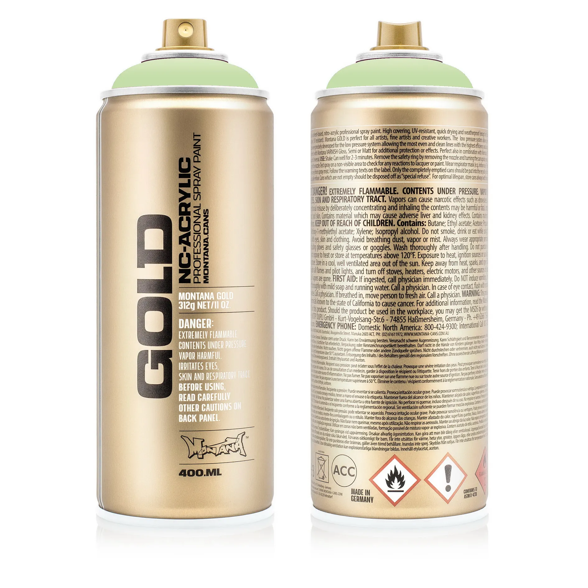 Краска GOLD липово-зеленая MONTANA CANS G6010