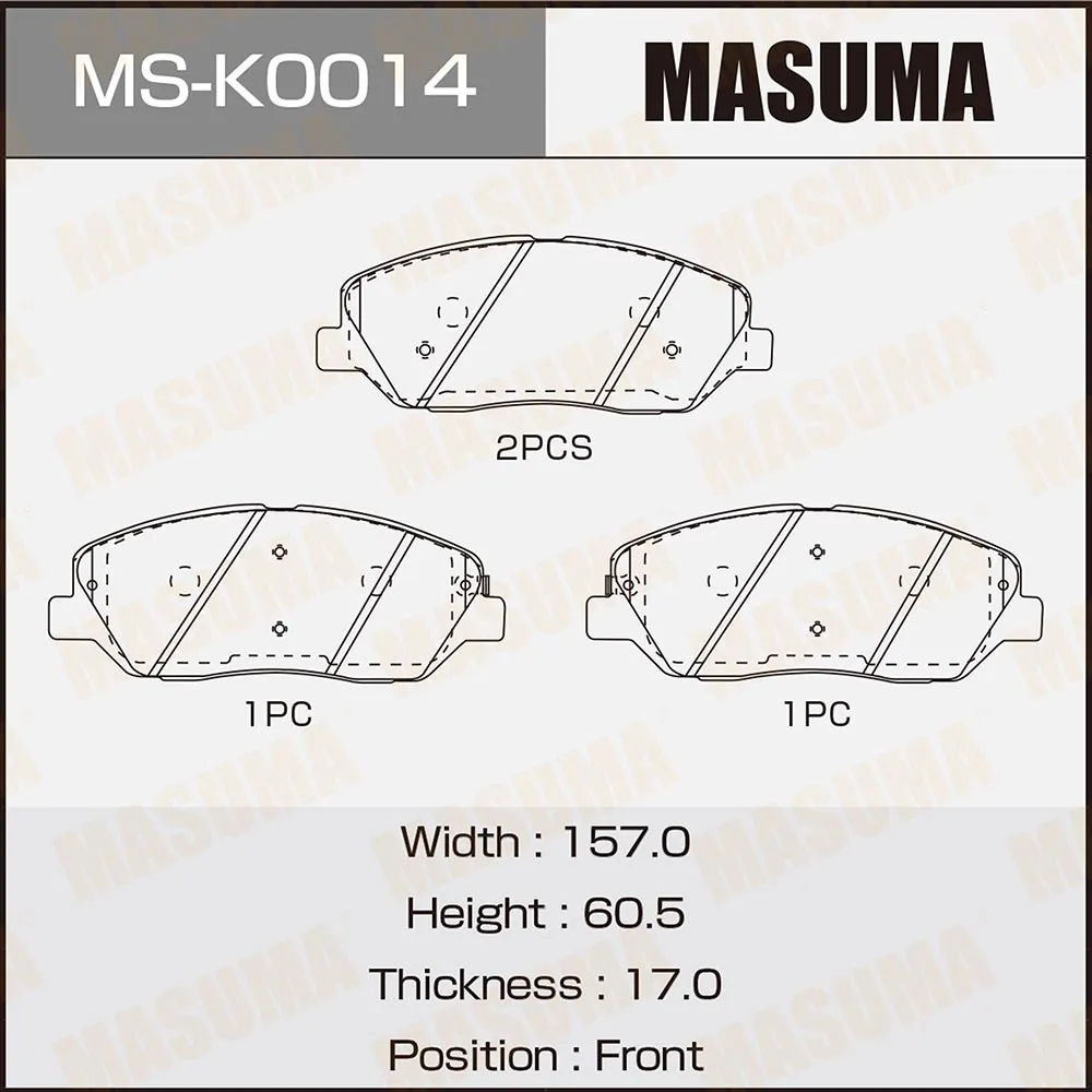 Колодки HYUNDAI SANTA FE 05-09 MASUMA MSK0014