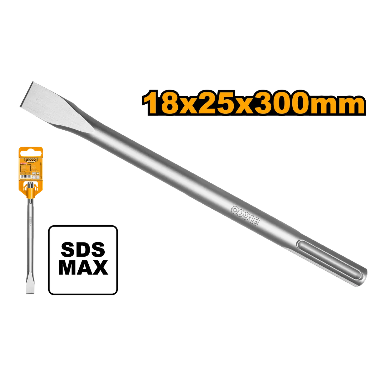 Зубило плоское SDS Max 18x300x25 мм INGCO DBC0222801