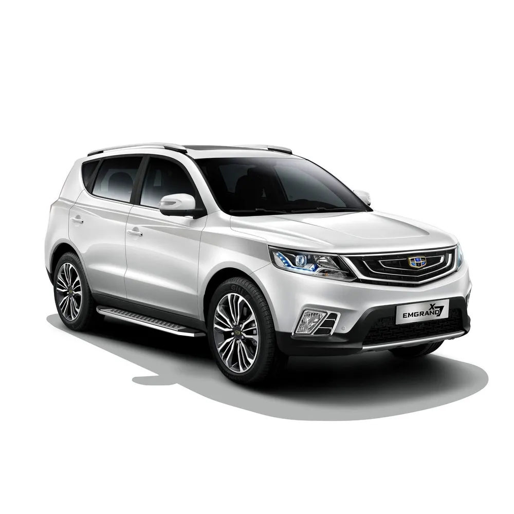 Порог алюминиевый Bmw-Style овалы Geely Emgrand X7 Серебристый, черный Rival B173AL.1904.1