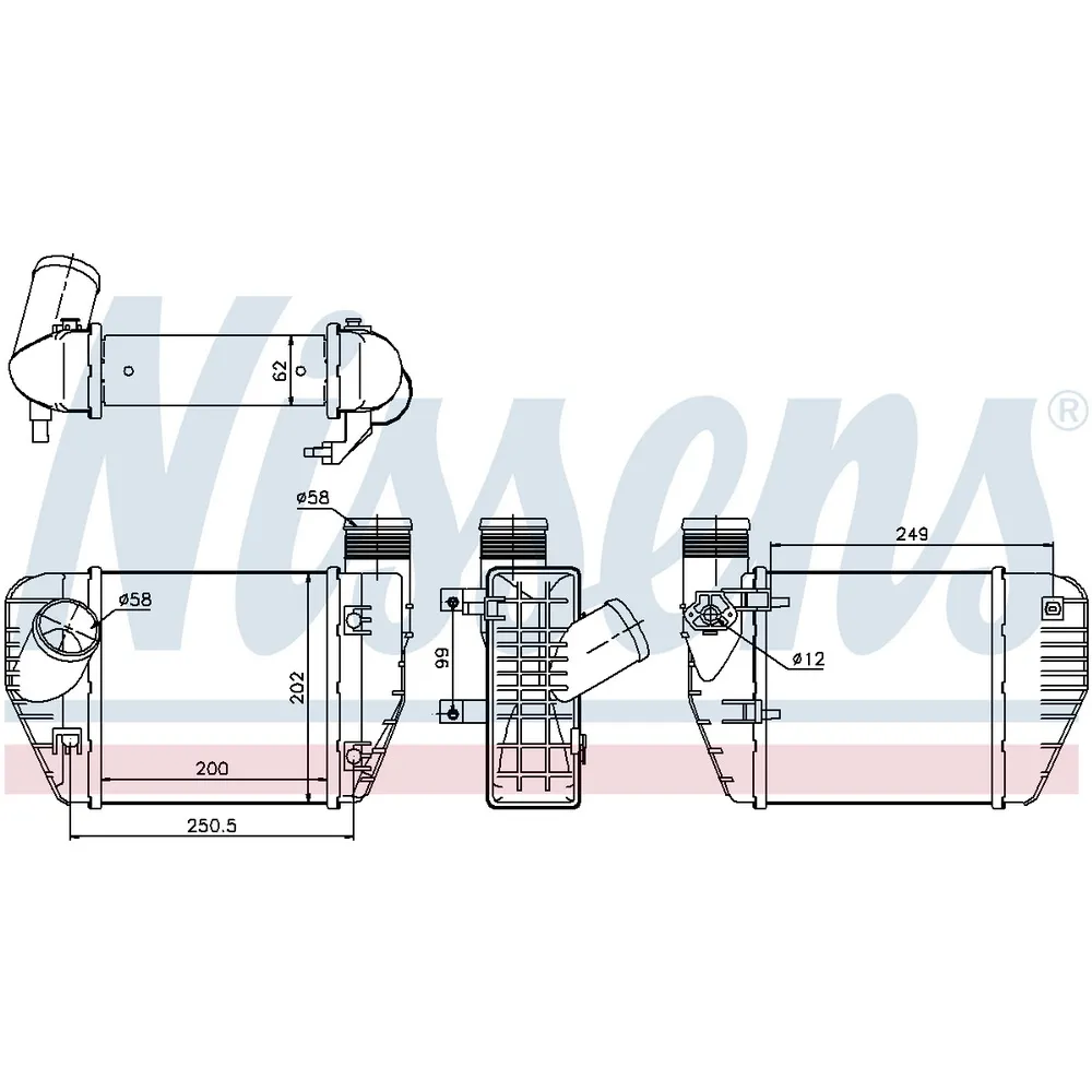Интеркулер AUDI NISSENS 96544