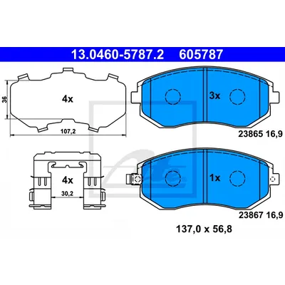 Колодки торм.пер. ATE 13-0460-5787-2