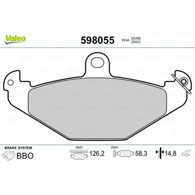 Колодки торм. задн. VALEO 598055