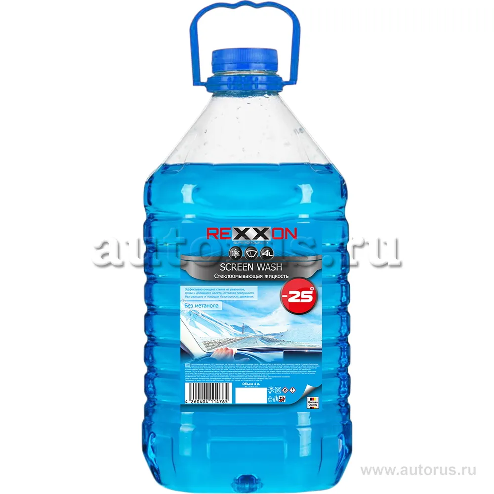 Жидкость омывателя незамерзающая -25C REXXON готовая 4 л 4260404114765