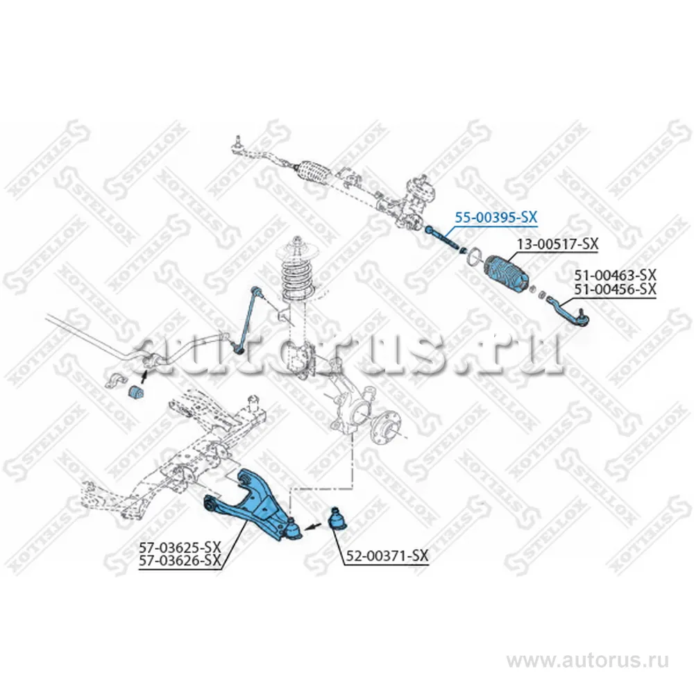 Тяга рулевая Renault Duster, Dacia Duster 10> STELLOX 55-00395-SX