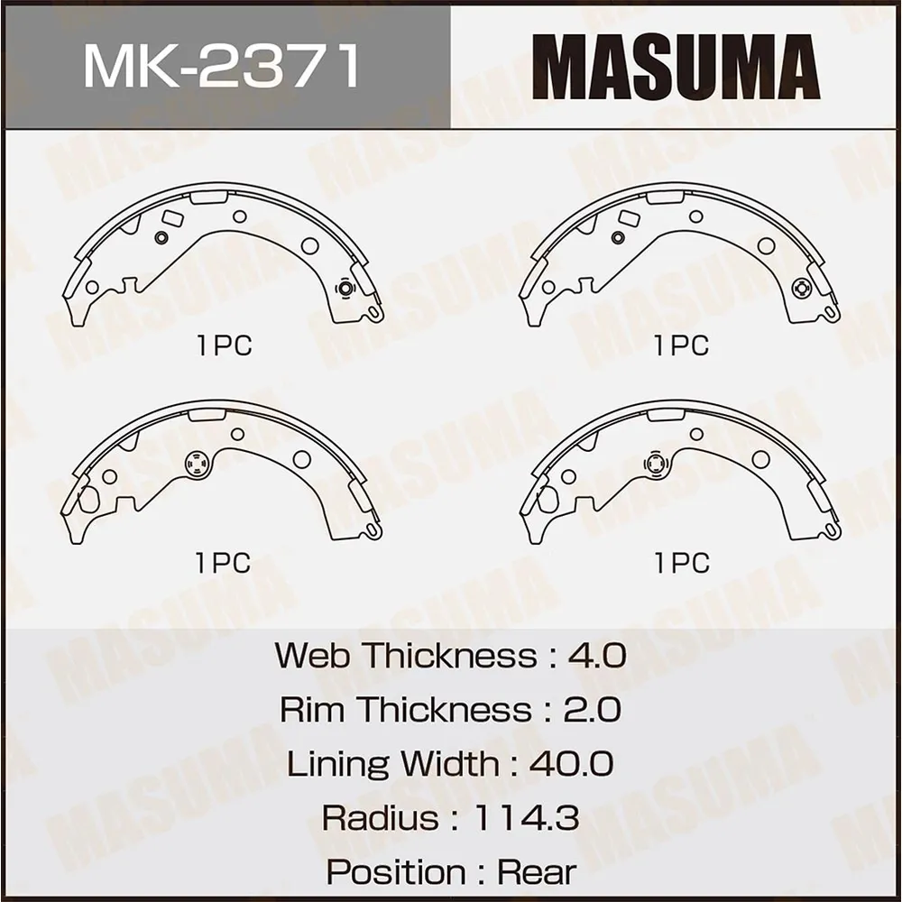 Колодки барабанные TOYOTA ESQUIRE MASUMA MK-2371