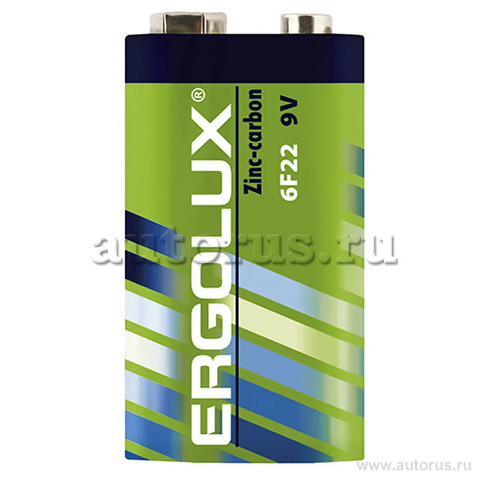 Батарейка солевая ERGOLUX Zinc-carbon Крона 9V (1 шт) 6F22SR1