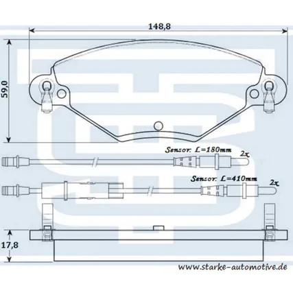 Колодки тормозные CITROEN C5 I-II передние STARKE 174-563