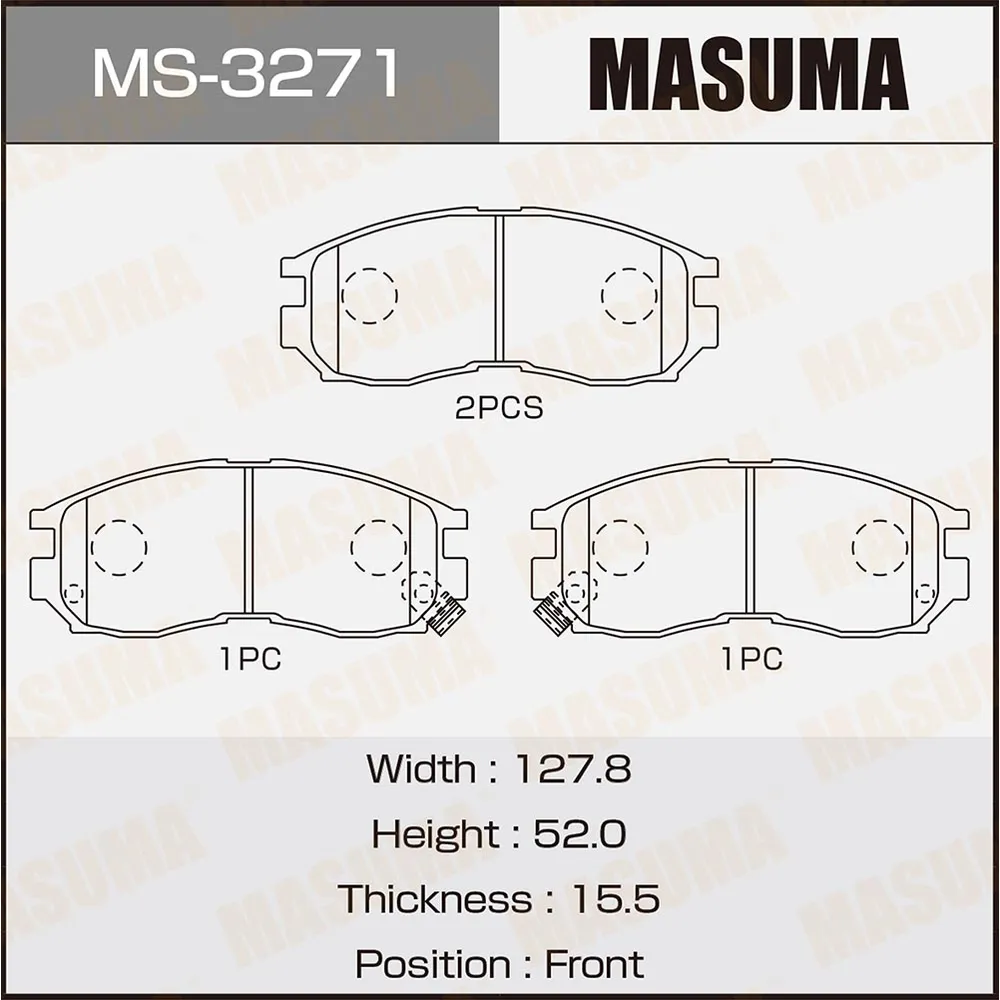 Колодки тормозные дисковые MASUMA MS3271