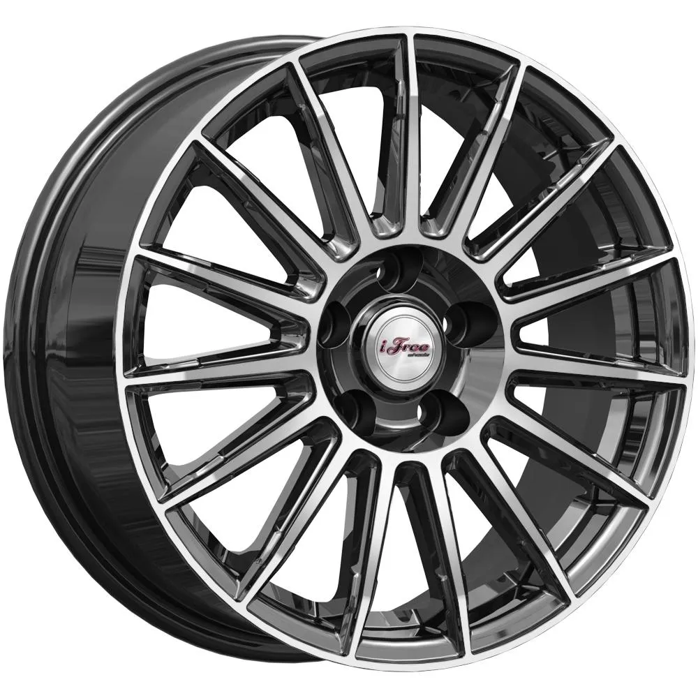 Диск литой R16 6.5J 5x105/56.6 ET38 IFREE Азур Блэк Джек 766803