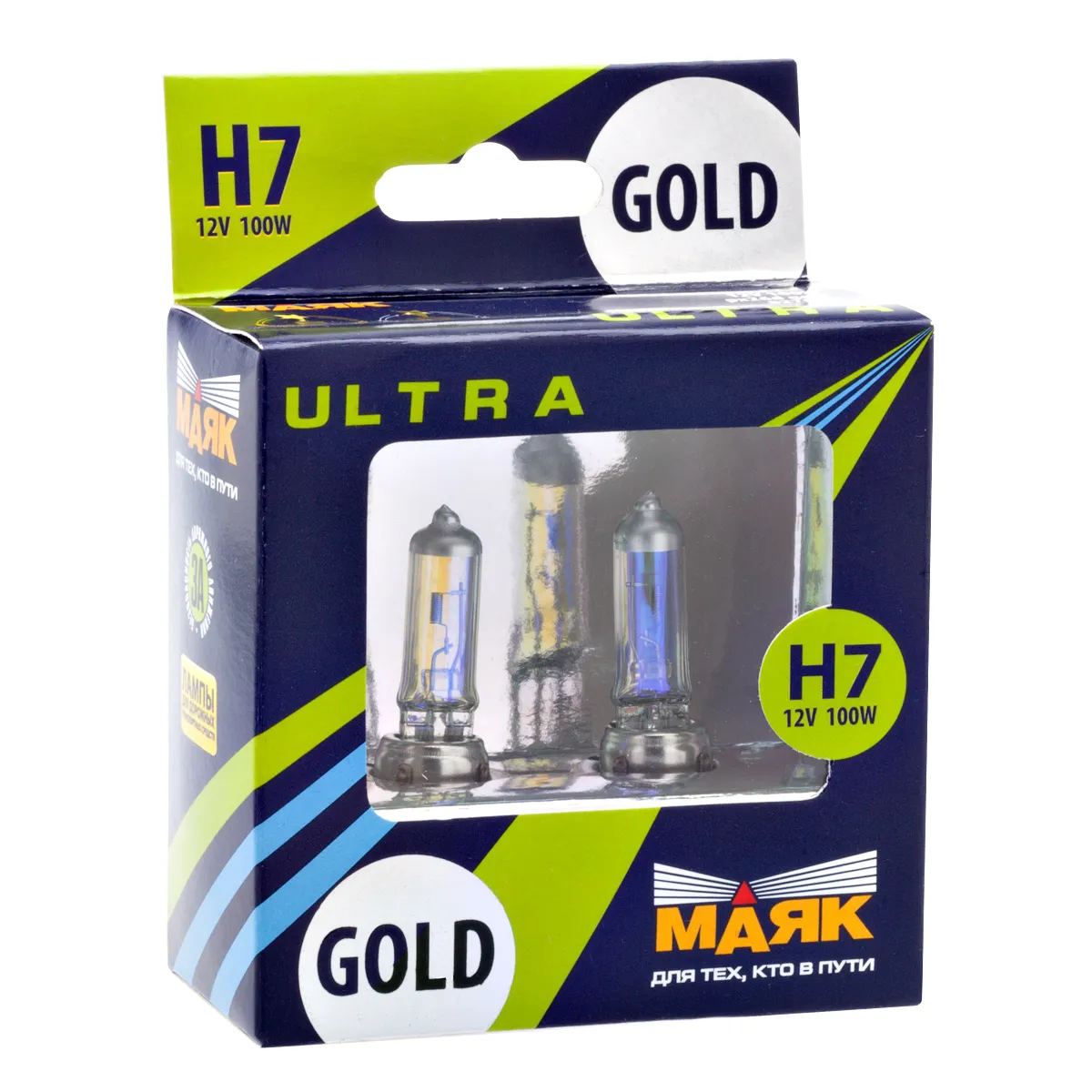 Лампа 12V H7 100W PX26d Маяк GOLD 2 шт. картон 82750Gnew