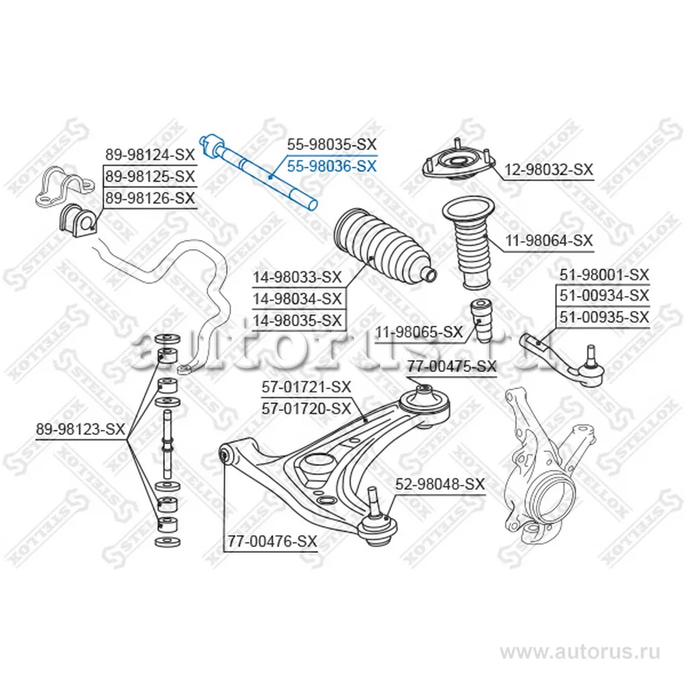 Тяга рул. л.+п. Toyota Yaris NCP13 01 STELLOX 5598036_SX