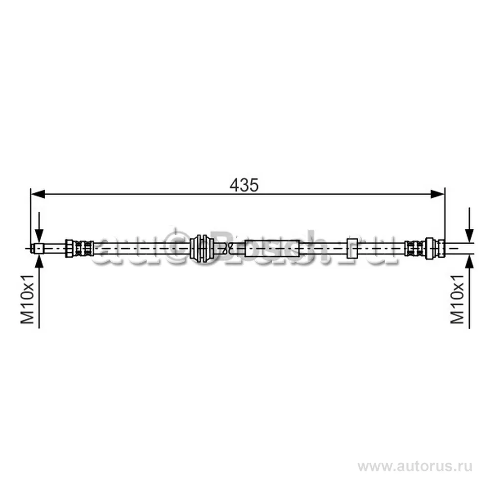 Шланг тормозной передний L=R VOLVO S40 II/V50 all 04-> /L=435mm BOSCH 1 987 481 023