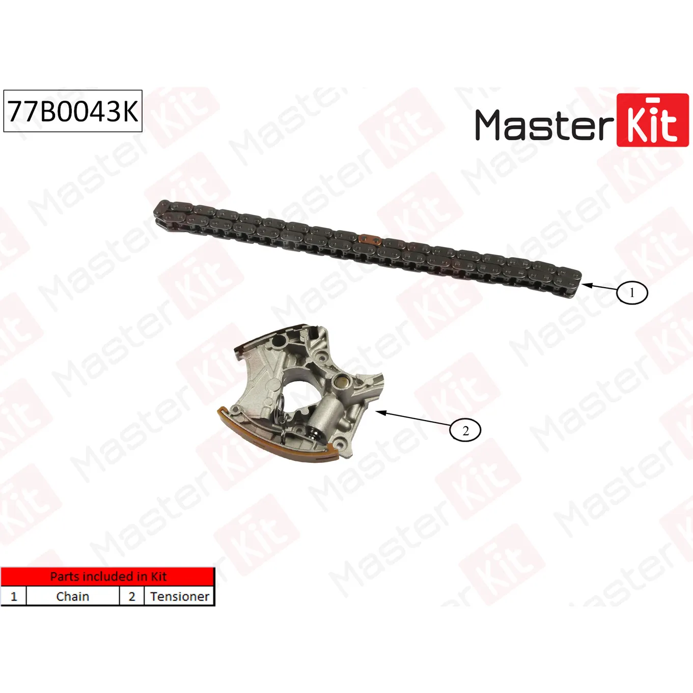 Комплект цепи привода распредвала audi 3.2fsi auk 04-10 (без звездочек MASTERKIT 77B0043K