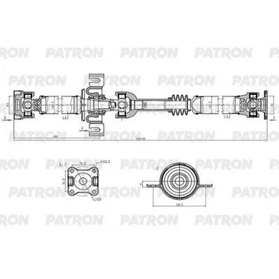 Вал карданный FORD Ranger 2006-2012 МКПП (2.5 16V DOHC) PATRON PKR007