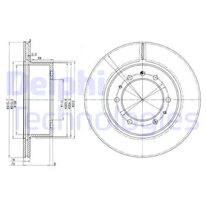 Диск тормозной задний NISSAN PATROL (Y61) 98->2010 /VENT D=316MM DELPHI BG3117