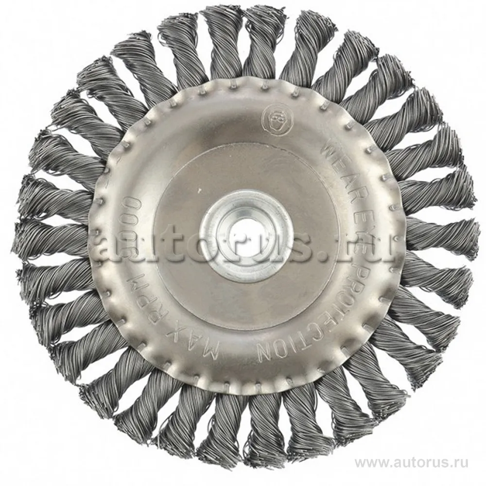 Щетка для УШМ 150 мм, М14, плоская, крученая проволока 0.5 мм MATRIX 74641