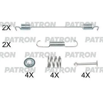 Комплект монтажный тормозных колодок барабанных SMART: FORTWO CABRIO 07-, FORTWO КУПЕ 0 PATRON PSRK0242