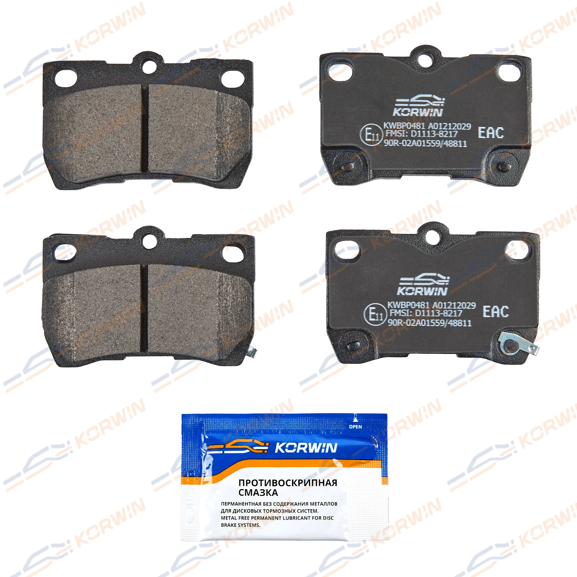 Колодки тормозные зад. Toyota Crown (S18-S21) 03-/Mark X I-II 04-/Lexus IS 05- KORWIN KWBP0481