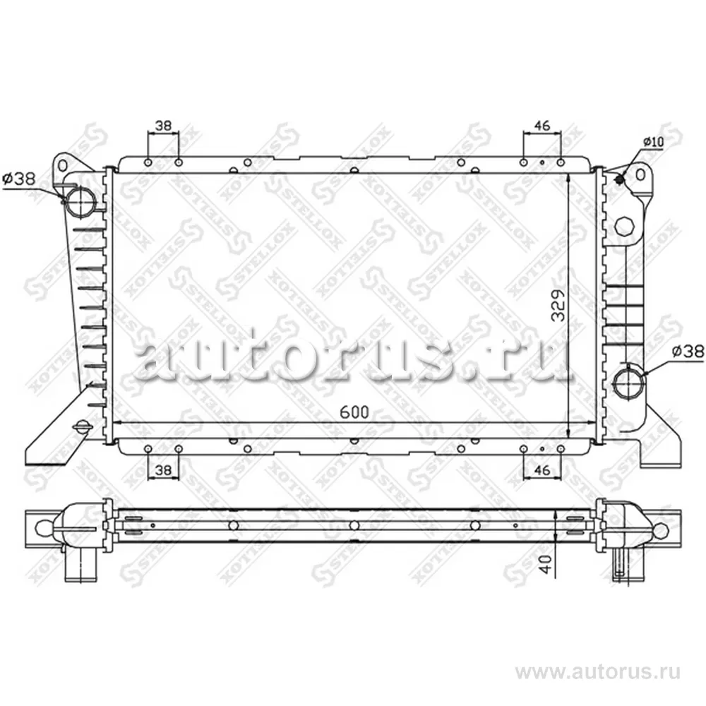 Радиатор системы охлаждения Ford Transit 2.5D 94-00 STELLOX 10-25056-SX