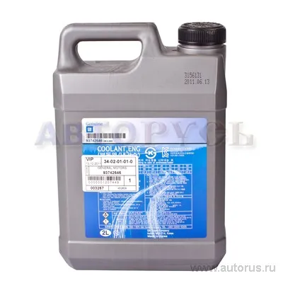 Антифриз GM Coolant,ENG концентрат красный 2 л 93742646