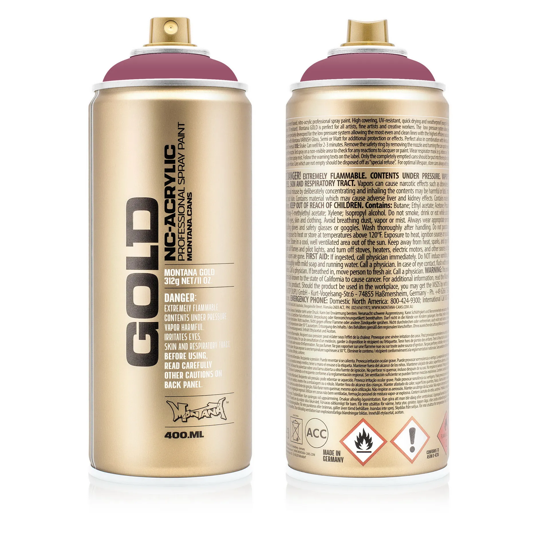 Краска GOLD грязно-розовая MONTANA CANS G4020