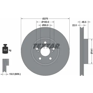 Диск тормозной передний стандартный SUBARU/TOYOTA TEXTAR 92199300