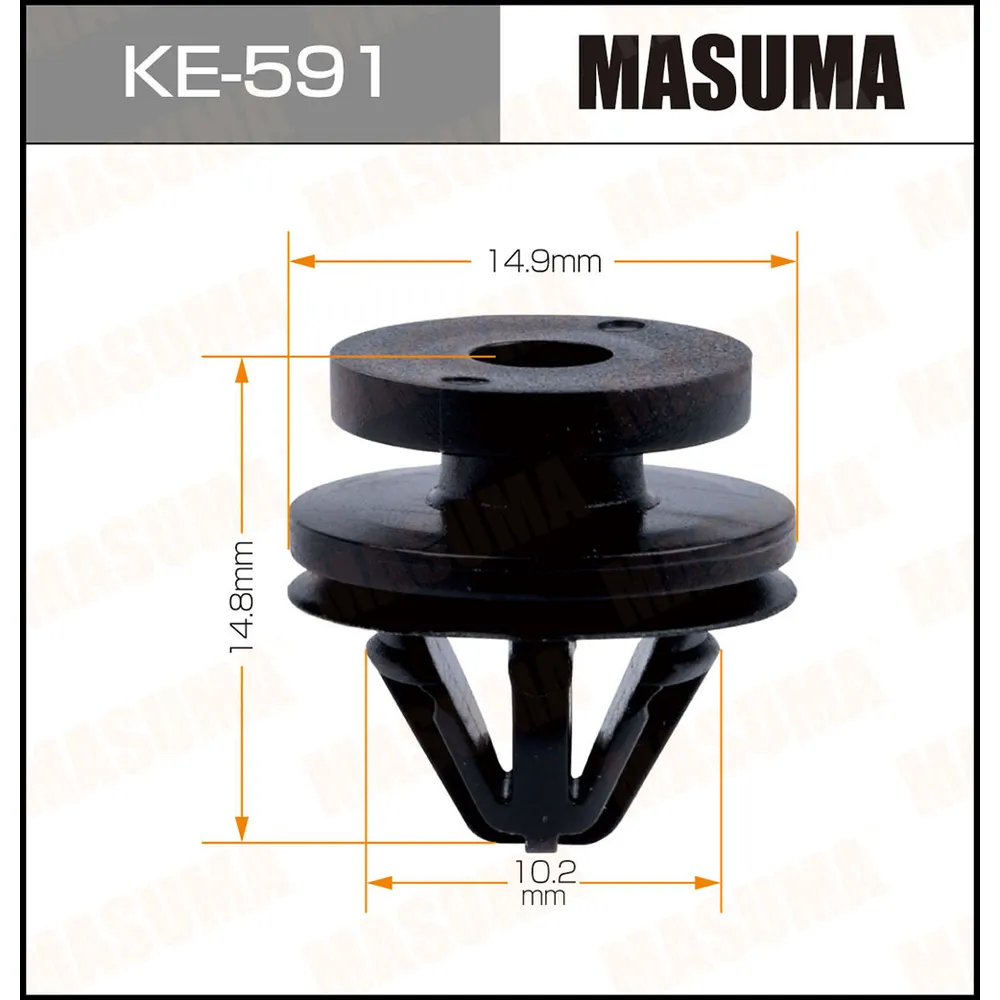 Клипса автомобильная (автокрепеж) уп.50, цена за 1 шт. MASUMA KE591