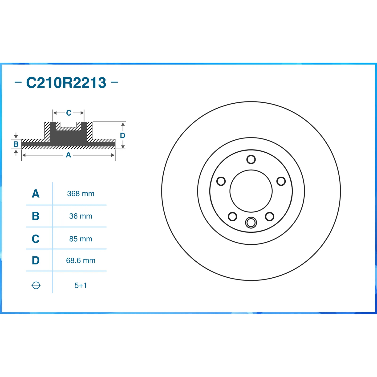 Диск тормозной передний CWORKS C210R2213