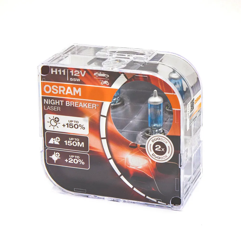 Лампа 12V H11 55W PGJ19-2 OSRAM NIGHT BREAKER LASER 64211NL-HCB 2шт