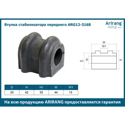 Втулка стабилизатора переднего548133X000548133L000ARG12-3168ARIRANG (кратно 2 шт.)