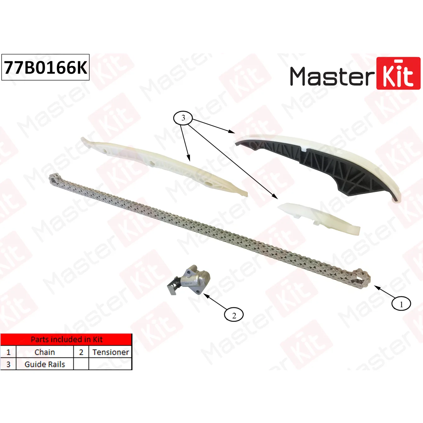 Комплект цепи ГРМ VAG CAWA,CAWB MASTERKIT 77b0166k