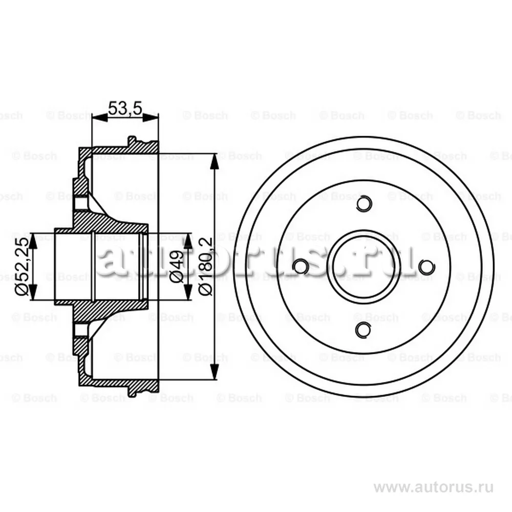 Барабан тормозной BOSCH 0986477061