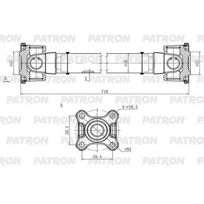 Вал карданный BMW: 3 (E46) 1999-2005, X3 (E83) 2003-2006, X3 (E8 PATRON PKR015