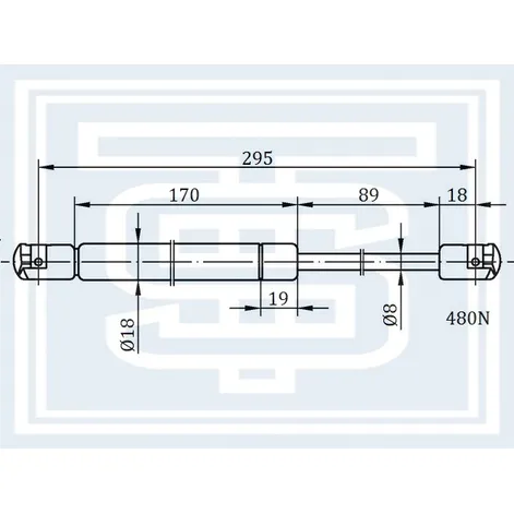 Амортизатор багажника BMW E36 --08.99 L295mm / 480N STARKE 181-113