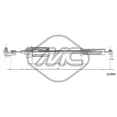 Трос газа AX 1,0 - 1,1 - 1,4 GT (CH 4193...) Metalcaucho 80896